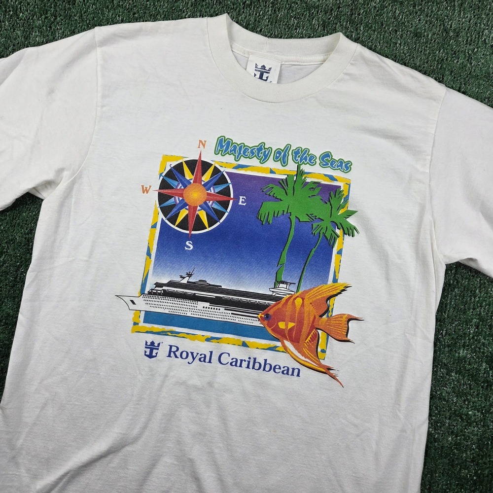 Vintage Royal Caribbean Majesty of the Seas T-Shirt Mens XL White Single Stitch